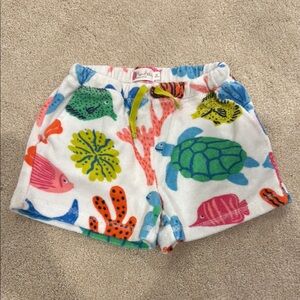 Mini Boden Colorful Sea Life Print Terry Cloth Shorts